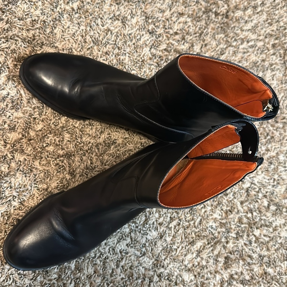 Authentic Chloe MadeinItaly Black Leather Back Zip ClassicAnkle Boot Bootie S39 - Picture 9 of 14